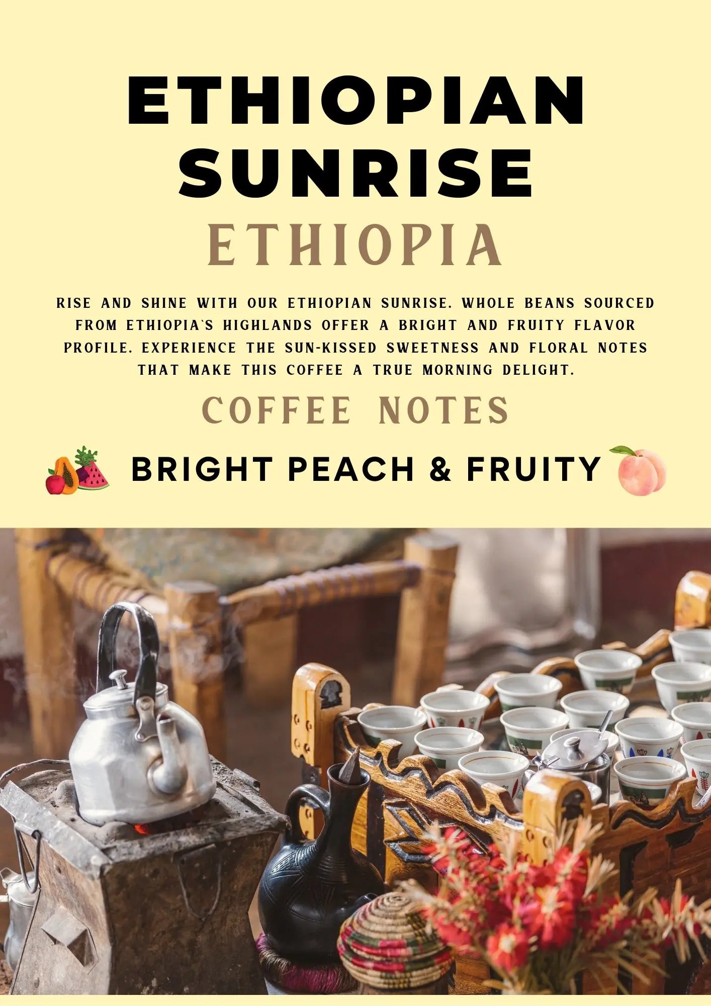 Ethiopian Sunrise Coffee - Single Origin Hamdan Coffee