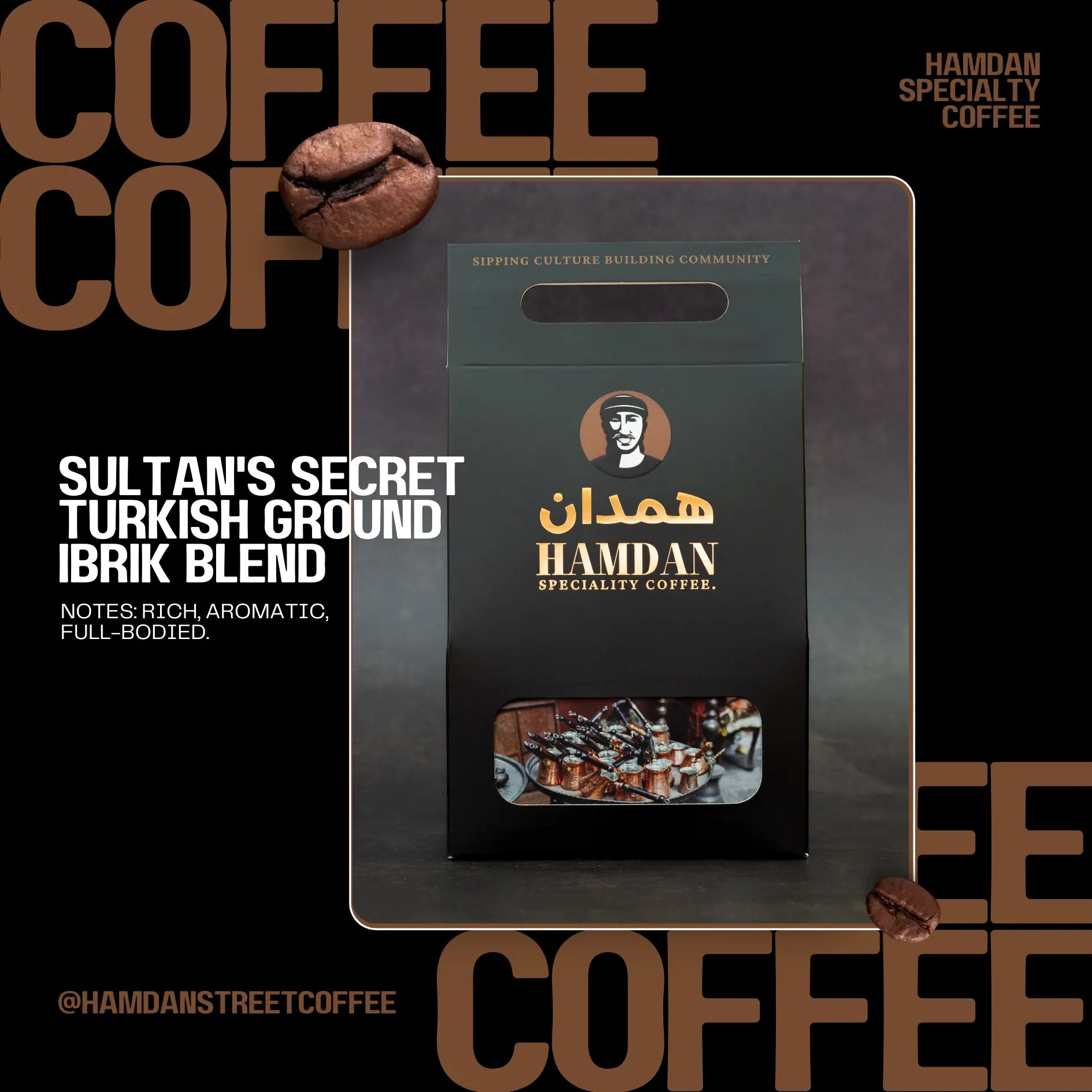 Sultan's Secret Turkish Ground Ibrik Blend Hamdan Coffee