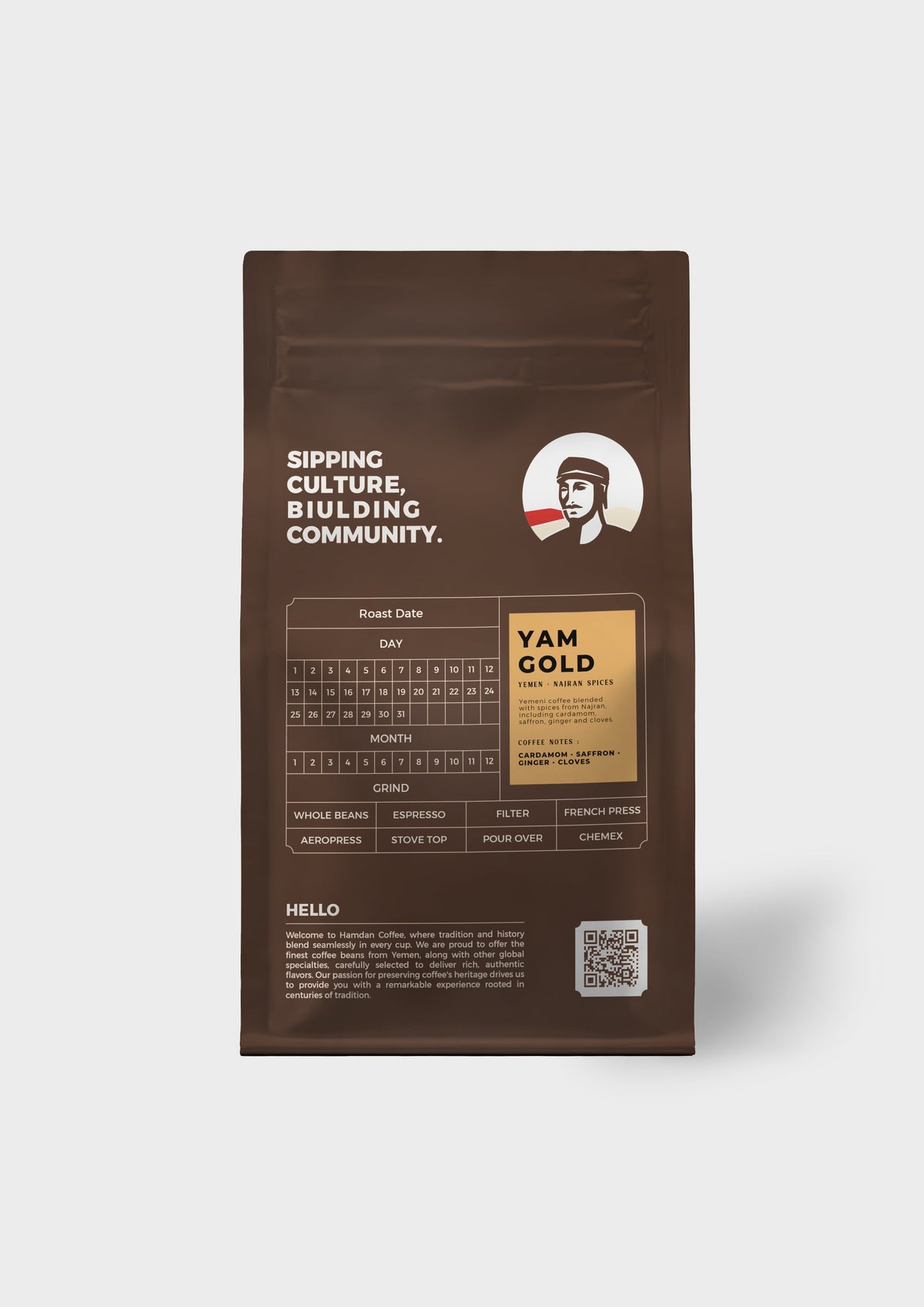 Yam Gold Arabic Coffee - Najran Spiced Qahwa (200g) Hamdan Coffee