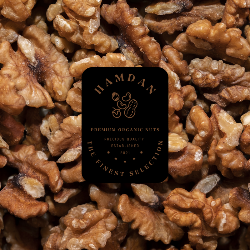 Hamdan raw heritage walnuts showing natural texture and earthy colour