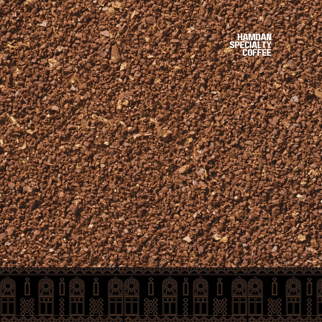 Royal Haraaz Yemen filter ground coffee, medium roast Arabica Ja’adi with jasmine floral, lemon zest and honey notes, 200g