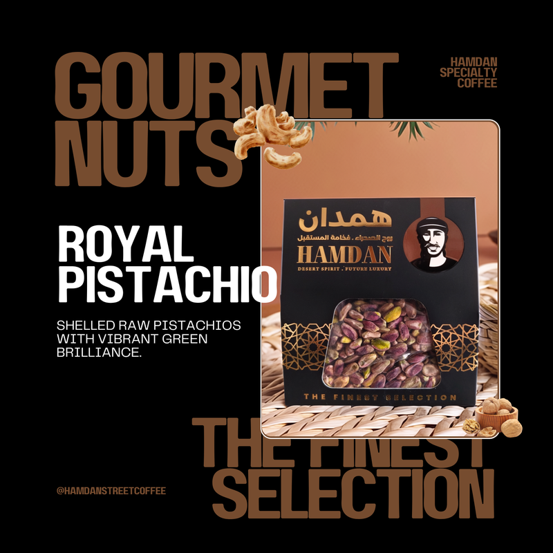 Bold salted roasted pistachios with savoury flavour and crunchy texture