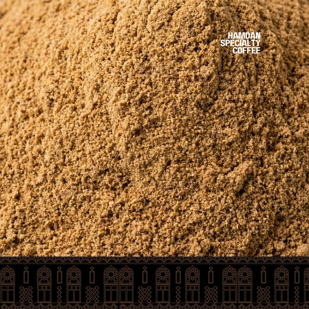 Yam Gold Arabic coffee, light roast Yemeni coffee with cardamom, saffron, ginger and cloves, traditional Najran spiced blend, 200g