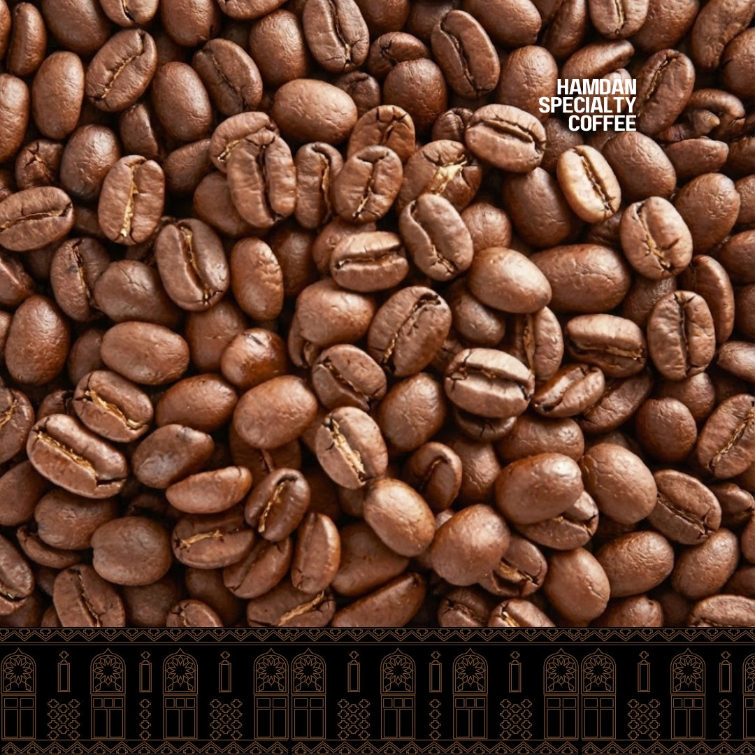 Yemen Mocha coffee beans, medium roast Arabica with fruity chocolatey flavour and prune molasses notes, sun-dried natural Yemeni coffee, 200g